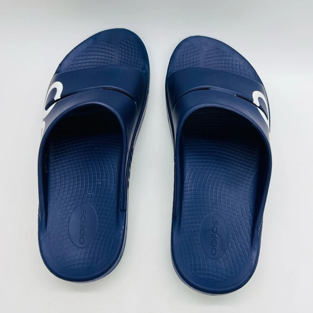 OOFOS Navy Blue Men's Ski On Recovery Sandals Size 11